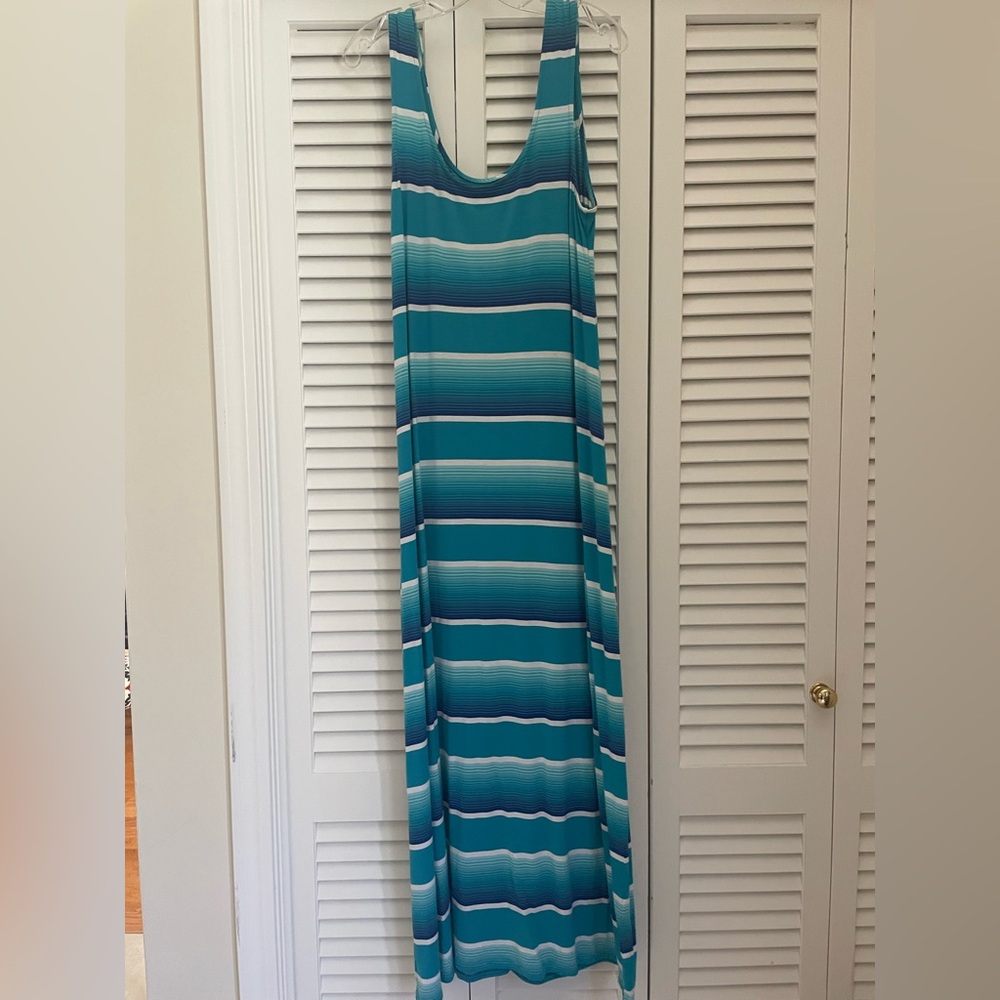 Merona Blue and White Striped Maxi Dress